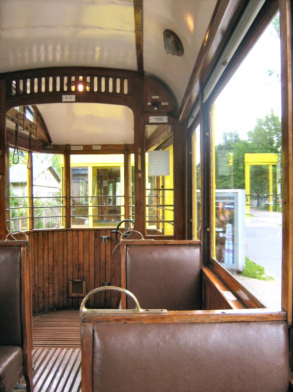 Im alten Beiwagen 13, Strassenbahn Cottbus (Foto: 6.6.2009)