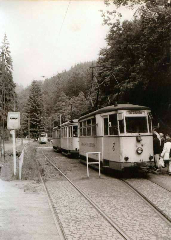 Kirnitzschtalbahn am Lichtenhainer Wasser, um 1988