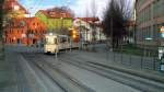 Gelenkzug mit Beiwagen unterwegs zur Gorkistrasse