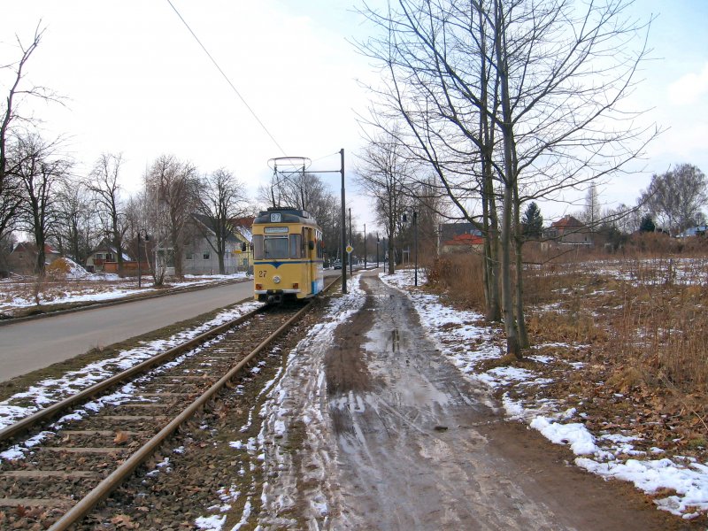 Triebwagen 27 in Woltersdorf, Winter 2006