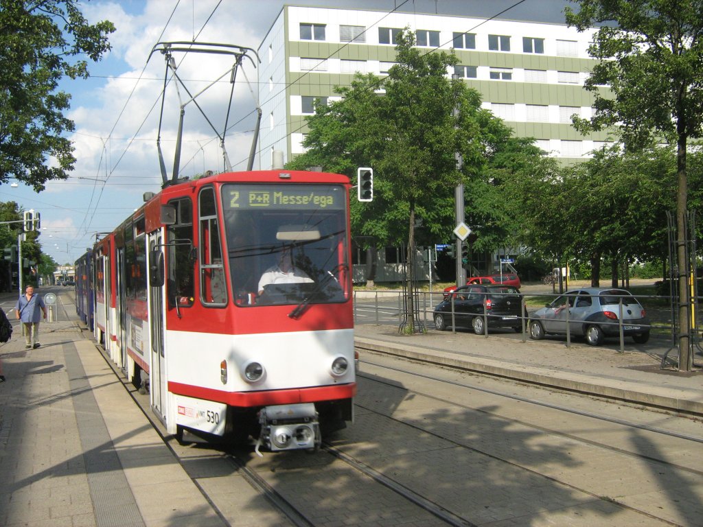 Letzter KT4D-Zug auf der Linie 2 am hanseplatz, Juli 2010