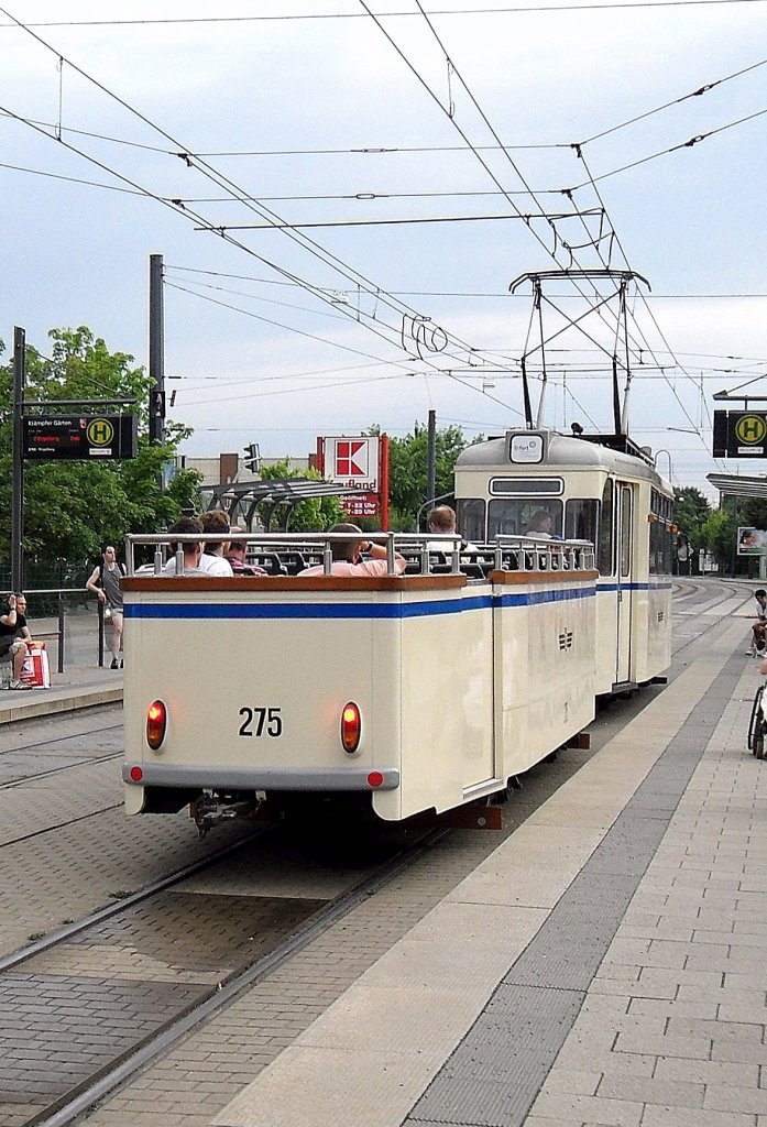 Sonderfahrt Tw 3 mit offenen Beiwagen auf der Linie 2, 17.7.2010