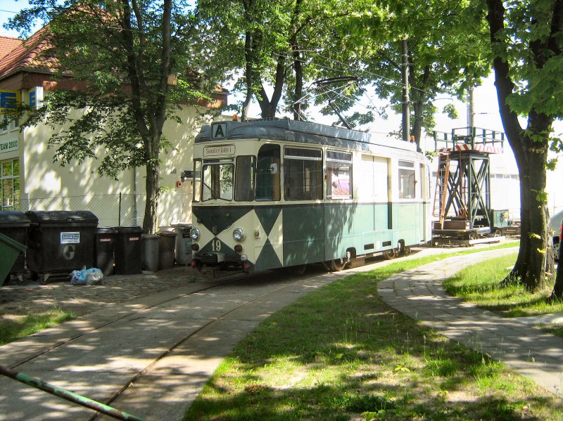 Arbeistriebwagen 18 im Depot Woltersdorf, 23.5. 2009