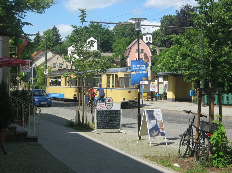Blick zum Gotha-Zug an der Endstelle Schleuse Woltersdorf, 23.5.2009