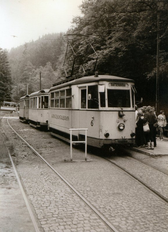 Kirnitzschtalbahn, ex Erfurter Triebwagen hier am Lichtenhainer Wasserfall