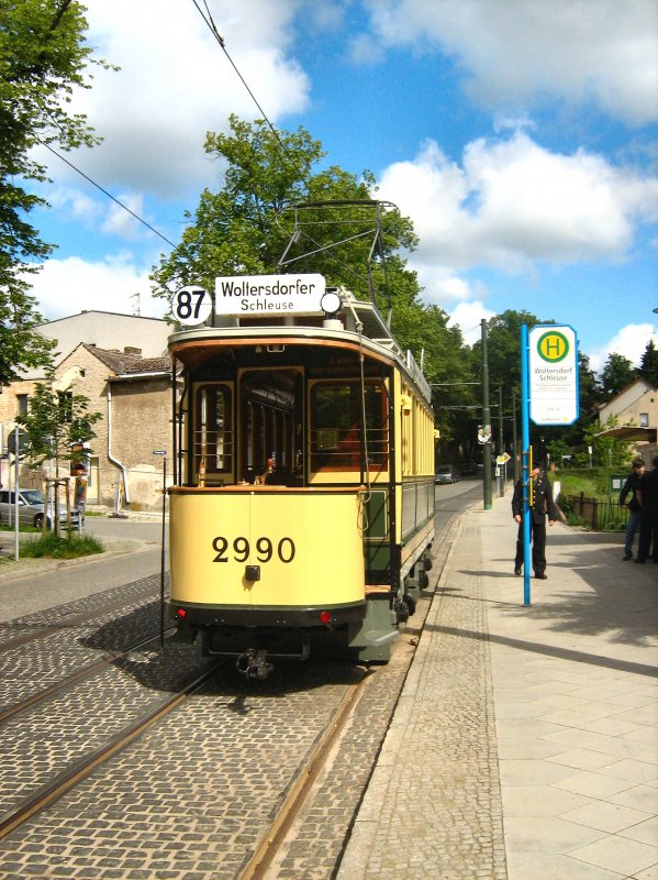 Tw 2990 an der Endstelle Schleuse in Woltersdorf, 23.5.2009